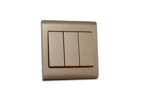 Switch 3 Gang 2 Way R Series Champagne Gold 16A MK Honeywell R4783CGL