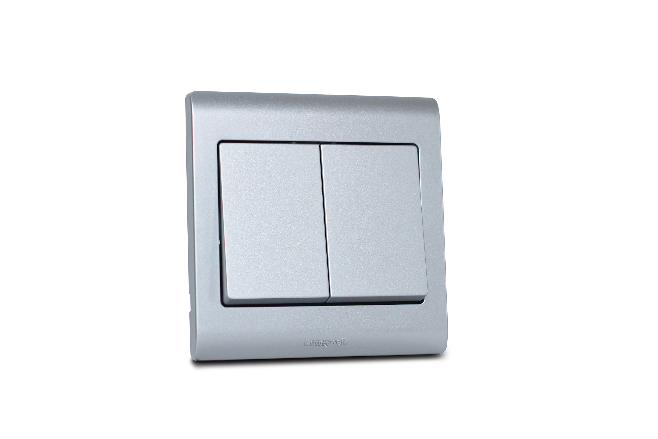 Switch 2 Gang 2 Way R Series Satin Titanium 16A MK Honeywell R4782STT