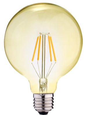 8W Round Filament Bulb G125 E27 Warmwhite/Amber Greengo – GO-4422W
