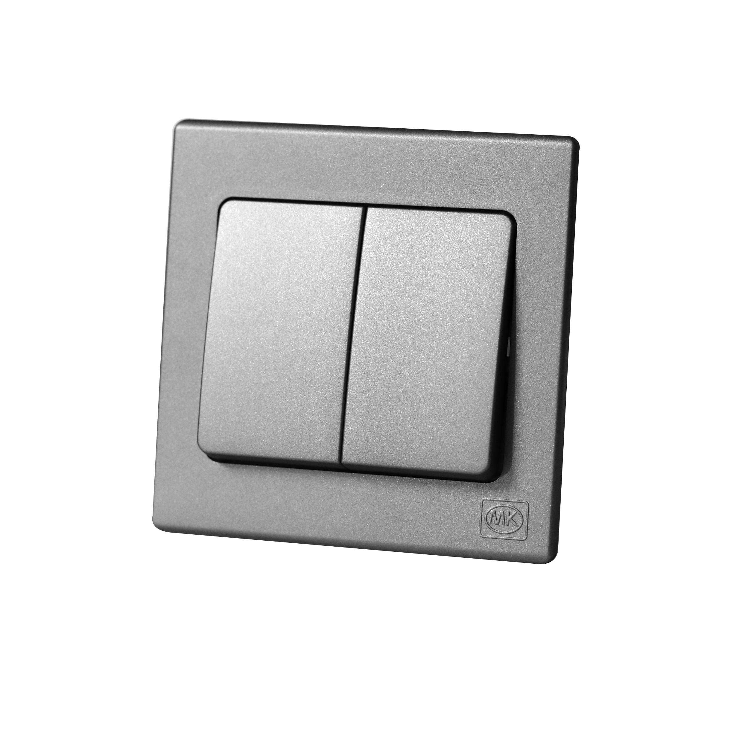 Switch 2Gang 2Way MK Honeywell Avant Charcoal