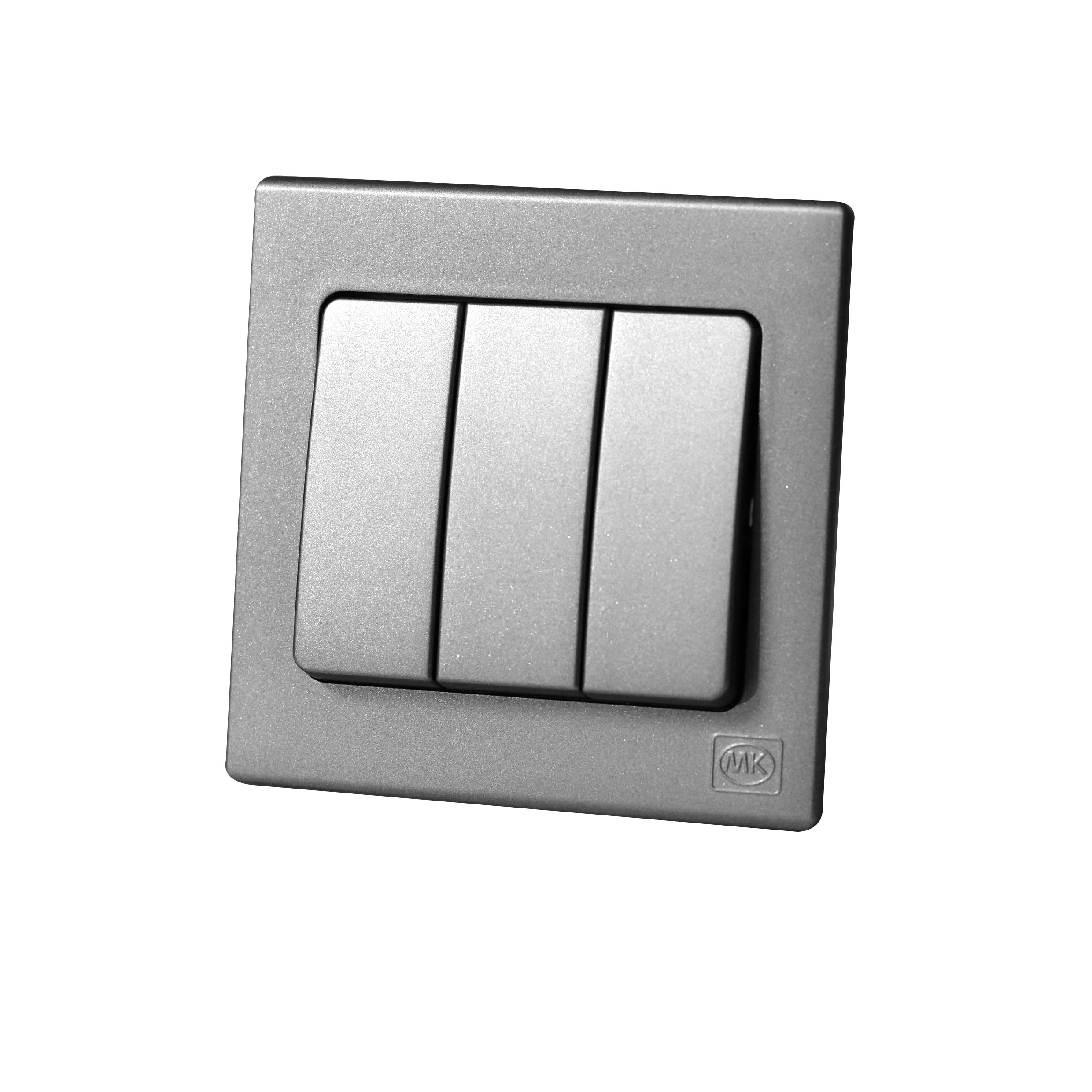 Switch 3Gang 2Way MK Honeywell Avant Charcoal