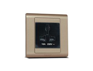 Single Universal Socket Black with Frame Champagne Gold SX2837BLK + R5451CGL