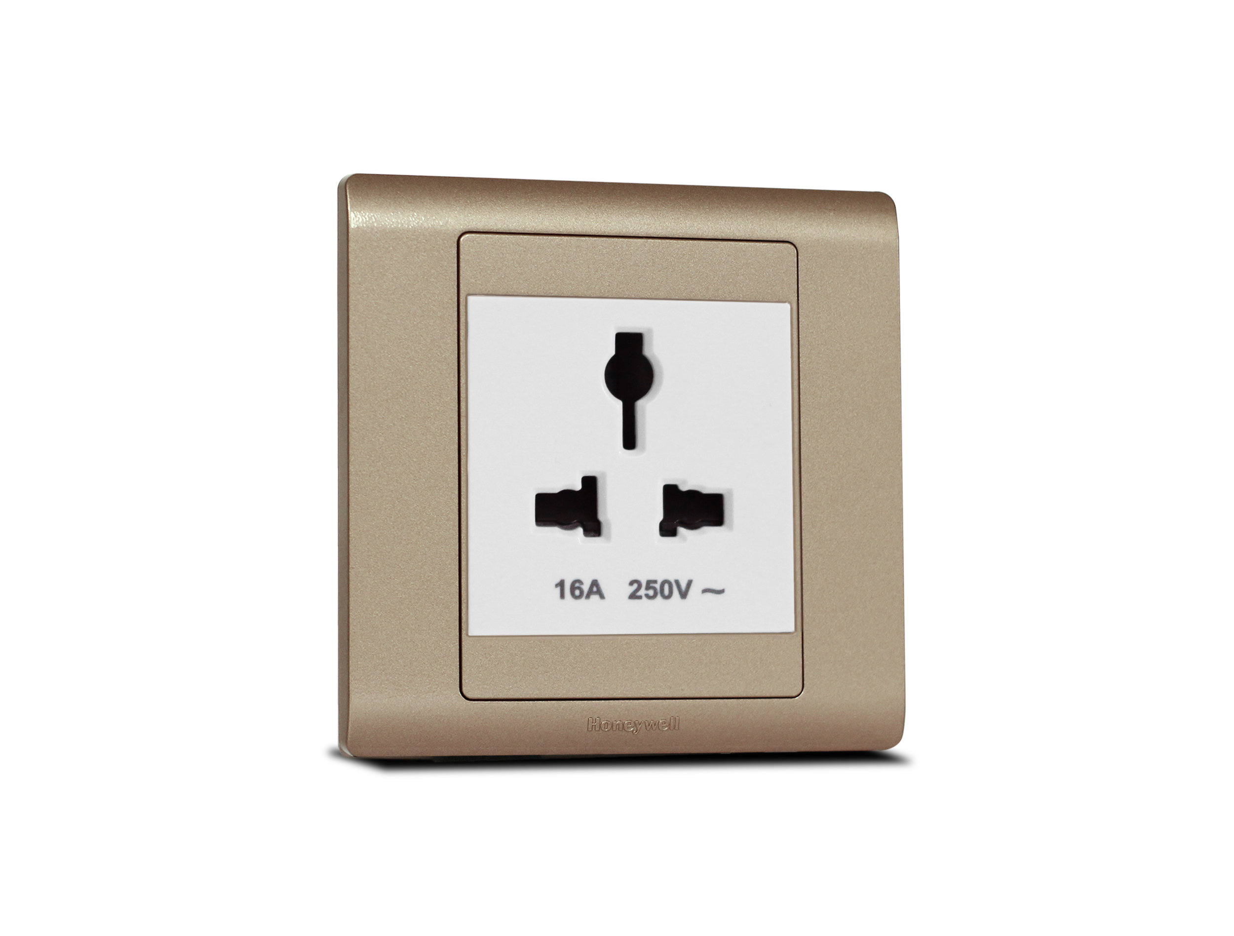 Single Universal Socket White with Frame Champagne Gold SX2837WHI + R5451CGL
