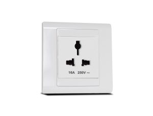 Single Universal Socket White with Frame White SX2837WHI + R5451WHI
