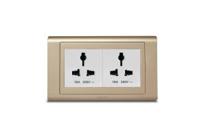 Twin Universal Socket White  with Frame Champagne Gold SX2837WHI (X2) + R5452CGL