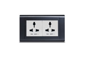 Twin Universal Socket White with Frame Urban Graphite  SX2837WHI (x2) +R5452GPH