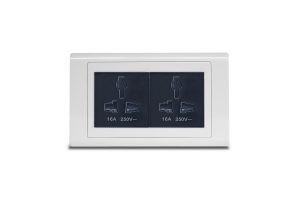 Twin Universal Socket Black with Frame White  SX2837BLK (x2) +R5452WHI