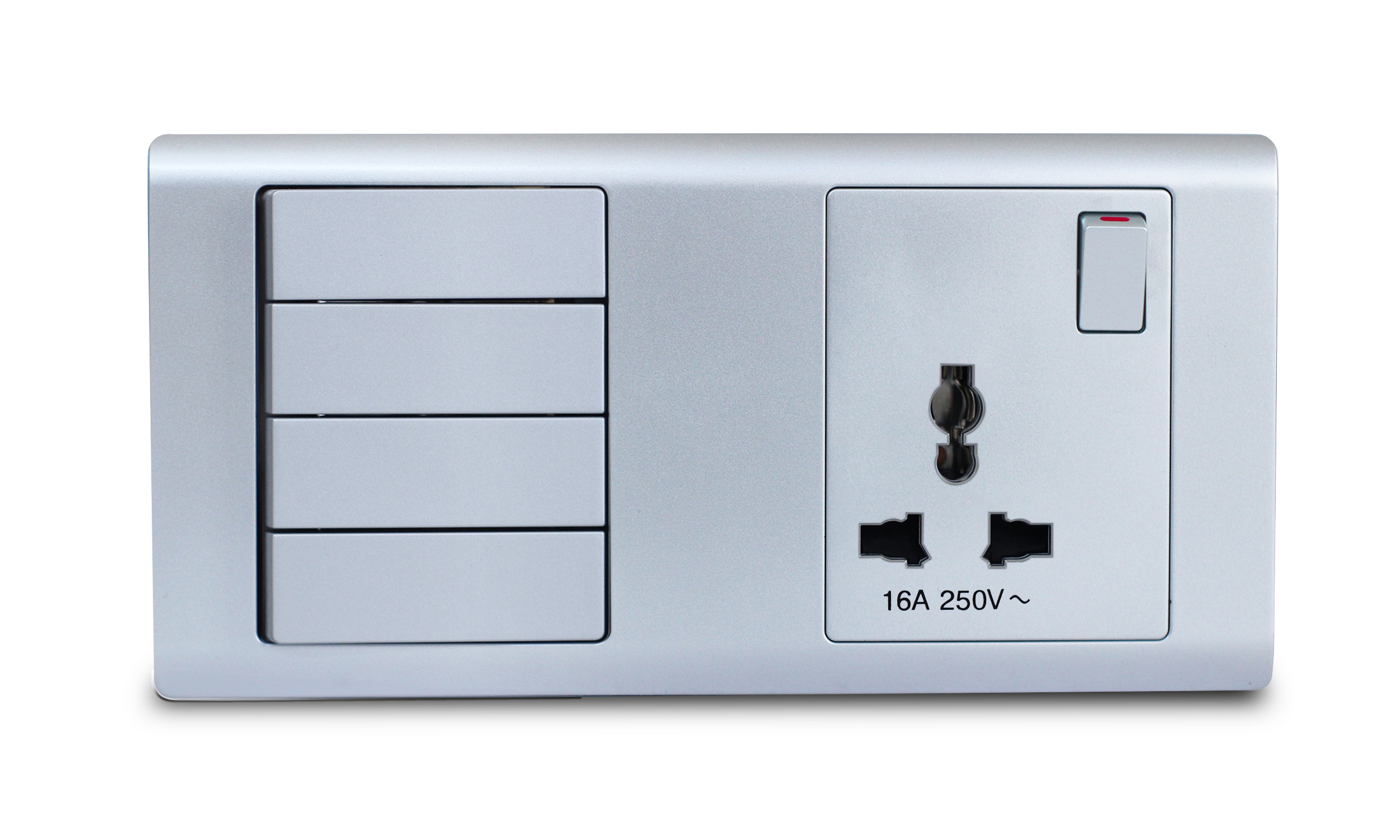 Combination Switch 4G 2W + S/Socket 16A Universal Tatinium R-Series MK Honey