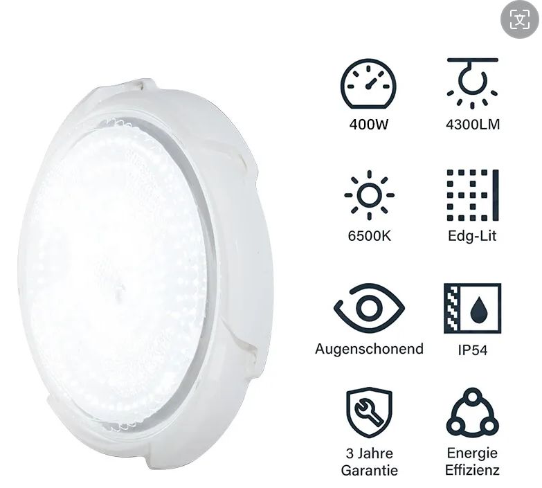 CEILING LIGHT SOLAR 300W THREE COLOR 3300LM IP54 WITH REMOTE - SCLFHL300W - Image 5
