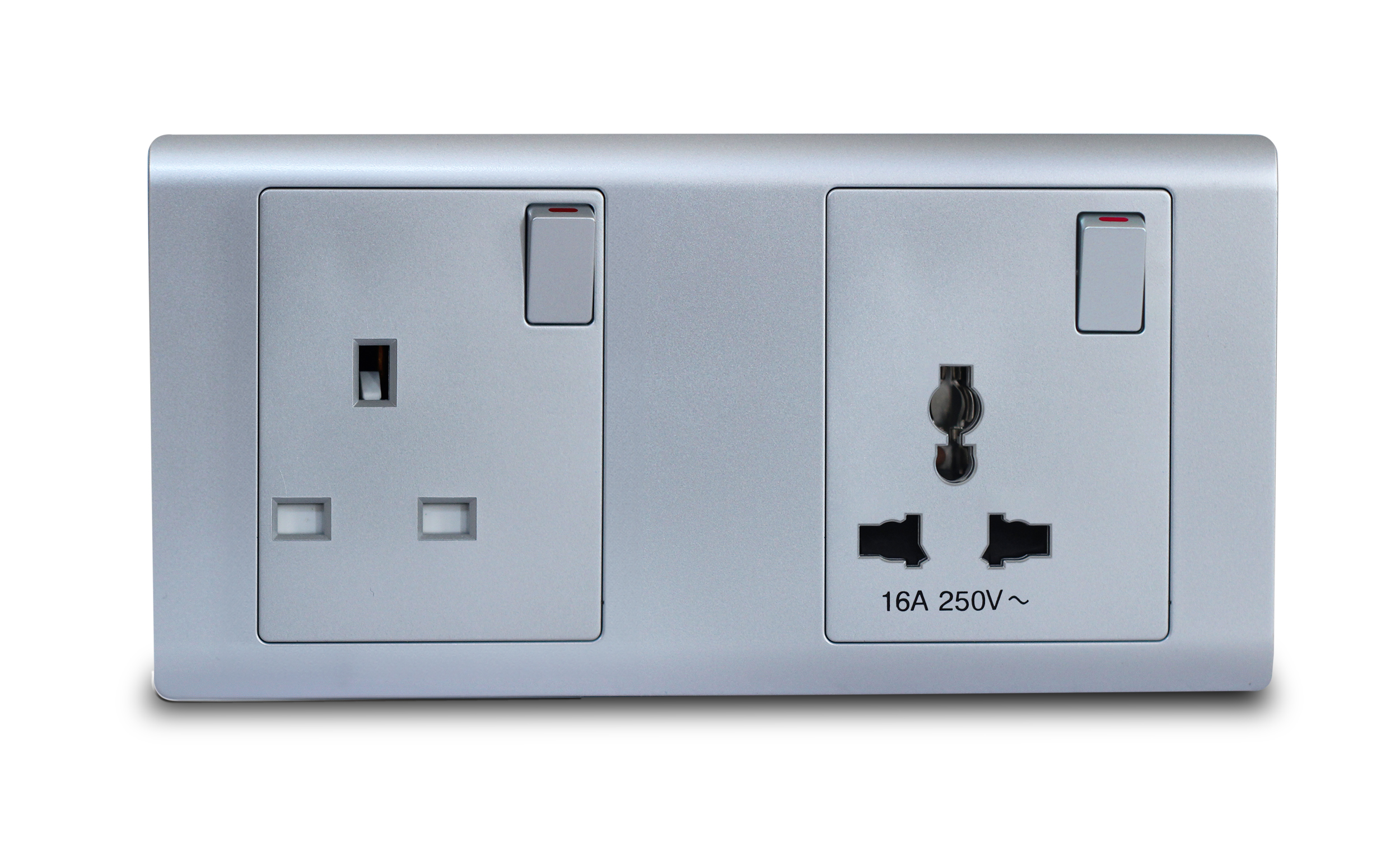 Combination S/Socket 16A Universal + 13A Titanium R-Series MK HoneyWell