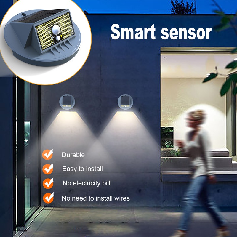 SOLAR MOTION WALL LIGHT W/WHITE 3 MODES -SWL-01B - Image 6
