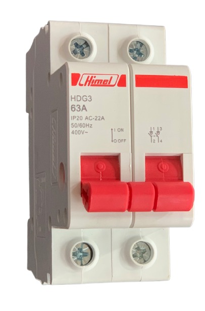 Isolator Switch 63A 2poles 400V Himel - HDG3263