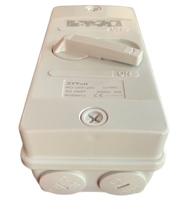 Enclosed Isolator Switch Waterproof 63A 2 Poles XYvolt - UKF-263 - Image 3